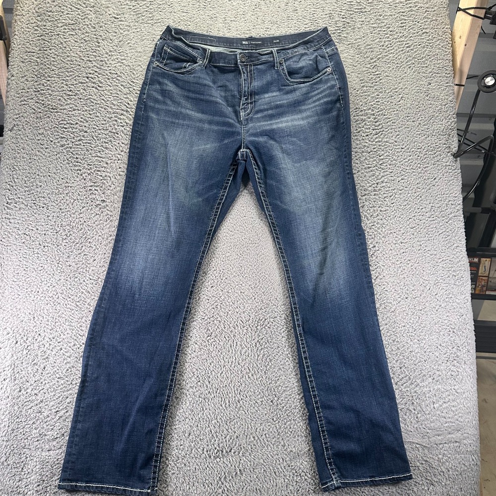 Buckle BKE Tyler Jeans Mens 38x36 Blue Cotton Denim Straight Workwear Stretch